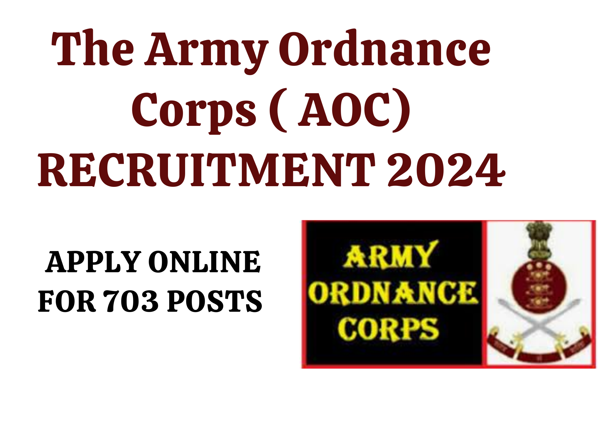 AOC Group C Recruitment 2024 – Apply Online | 723 Posts | 10th PASSED | 12TH PASSED | GRADUATES | ARMY JOBS |